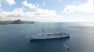 JD's drone capture of Windstar Cruises' Wind Surf, March 2017.